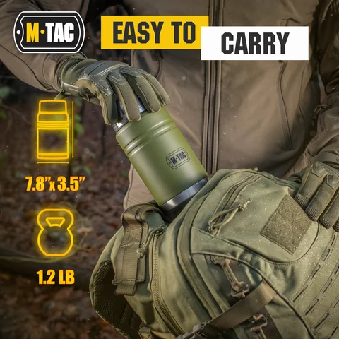 M-Tac Stainless 25 oz Thermos with folding spoon Olive image 5