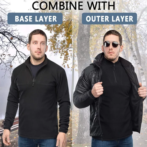 M-Tac Delta Fleece Jacket - Tactical Underwear Top Sweater 1/4 Zip image 2