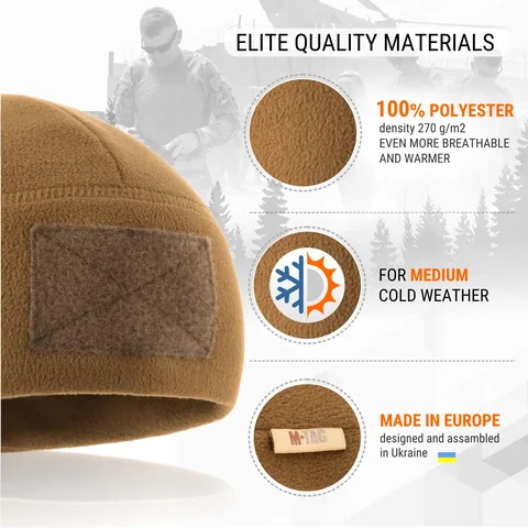 M-Tac Fleece Tactical Watch Cap Beanie With Patch Panel (270 g/m2) image 5