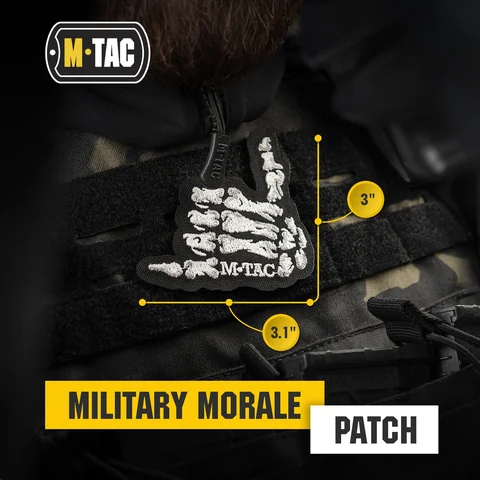 M-Tac Morale Patch Shaka Hand - Tactical Embroidered Military Badge with Hook Fastener Backing image 2
