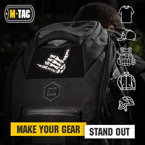 M-Tac Morale Patch Shaka Hand - Tactical Embroidered Military Badge with Hook Fastener Backing image 5