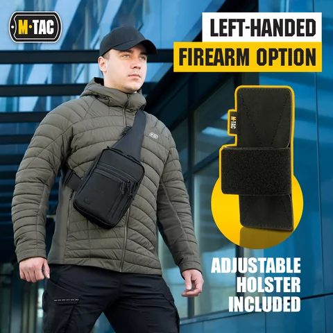 M-Tac LEFT-HANDED Tactical Sling Bag for Men with Holster image 3