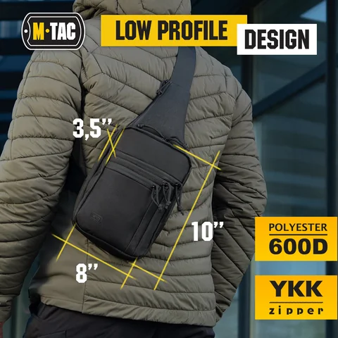 M-Tac LEFT-HANDED Tactical Sling Bag for Men with Holster image 6
