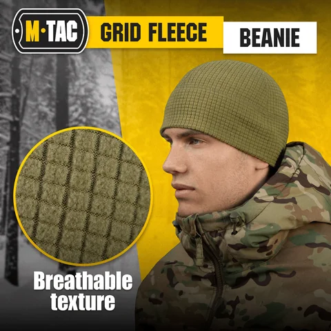 M-Tac Grid Fleece Beanie Breathable Hat Lightweight Scull Cap image 2