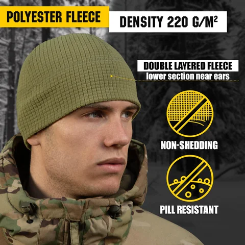 M-Tac Grid Fleece Beanie Breathable Hat Lightweight Scull Cap image 3