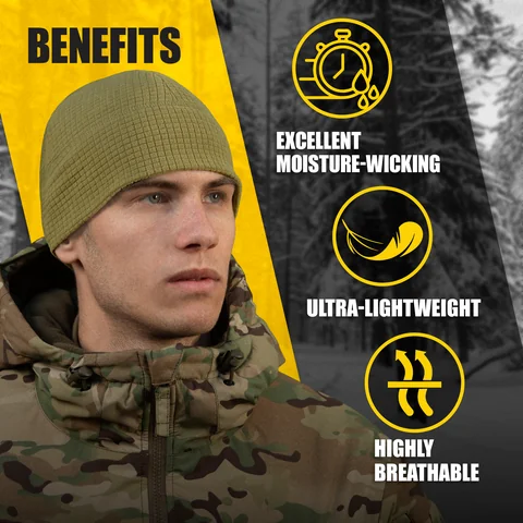 M-Tac Grid Fleece Beanie Breathable Hat Lightweight Scull Cap image 5