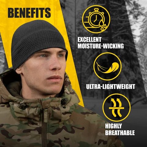 M-Tac Grid Fleece Beanie Breathable Hat Lightweight Scull Cap image 9