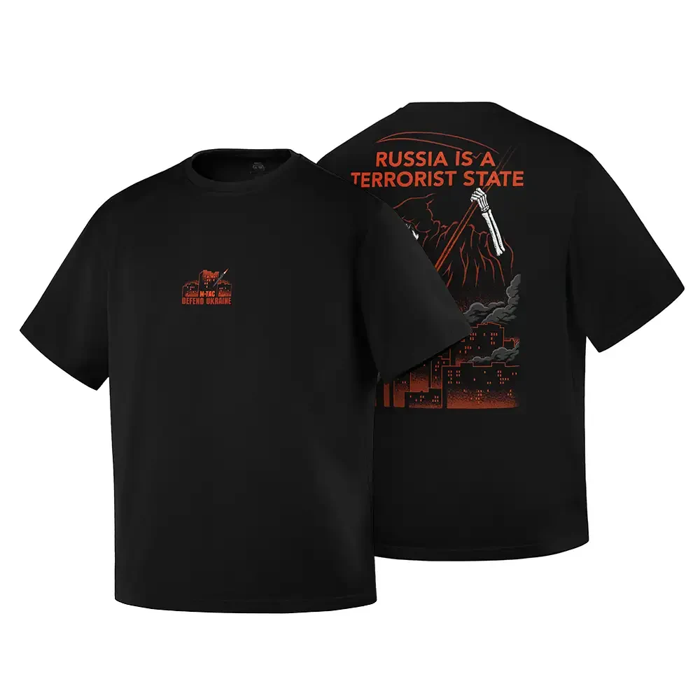 M-Tac T-Shirt Russia Is a Terrorist State Cotton Hard Oversize