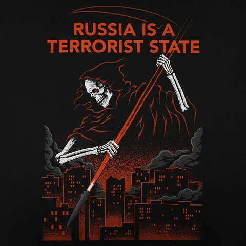 M-Tac T-Shirt Russia Is a Terrorist State Cotton Hard Oversize image 3